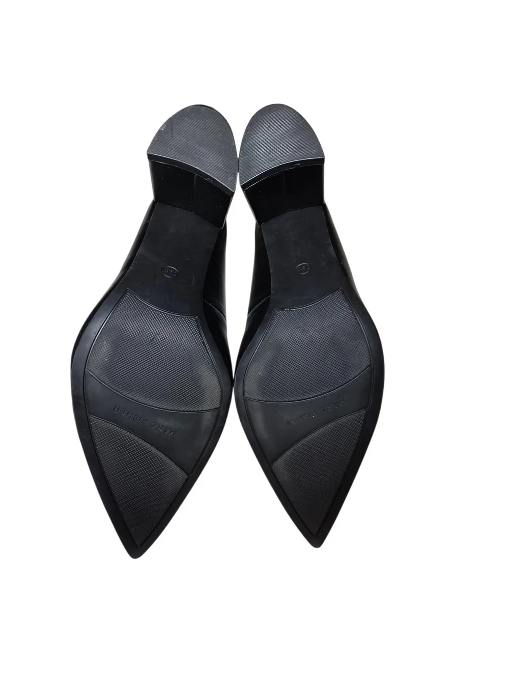 Marc Fisher LTD Zala Black Leather Block Heel Pointed Toe Pumps Size 7.5